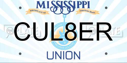 CUL8ER Mississippi License Plate