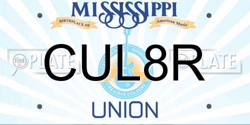 CUL8R Mississippi License Plate