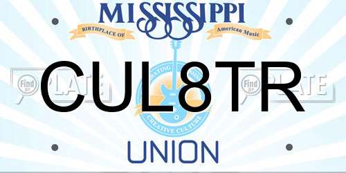 CUL8TR Mississippi License Plate