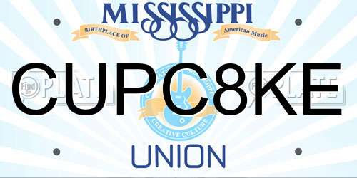 CUPC8KE Mississippi License Plate