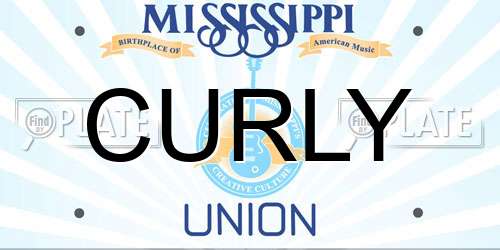 CURLY Mississippi License Plate