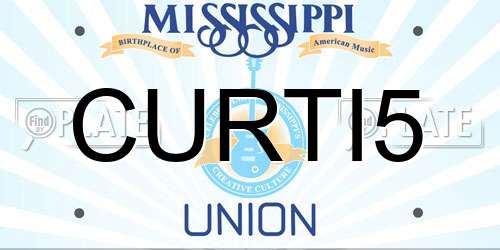 CURTI5 Mississippi License Plate