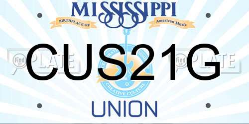 CUS21G Mississippi License Plate