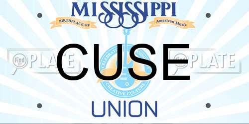 CUSE Mississippi License Plate