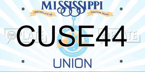 CUSE44 Mississippi License Plate
