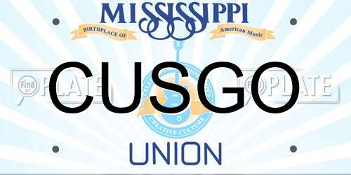 CUSGO Mississippi License Plate