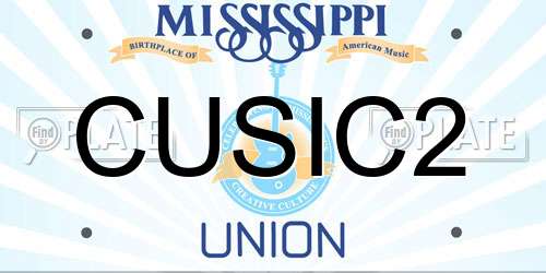 CUSIC2 Mississippi License Plate
