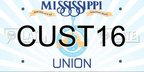 CUST16 Mississippi License Plate