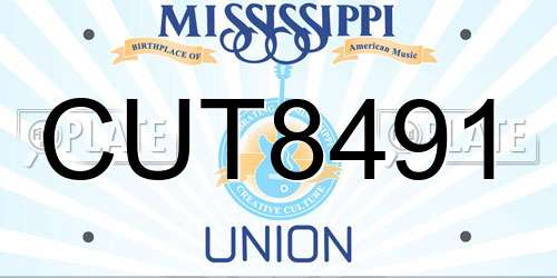 CUT8491 Mississippi License Plate