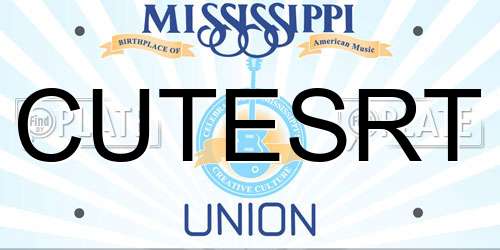 CUTESRT Mississippi License Plate