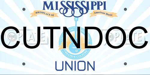 CUTNDOC Mississippi License Plate