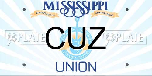 CUZ Mississippi License Plate
