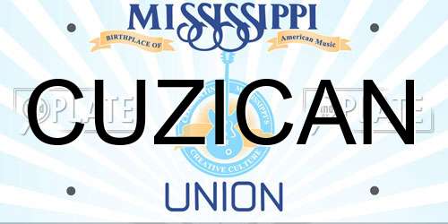 CUZICAN Mississippi License Plate