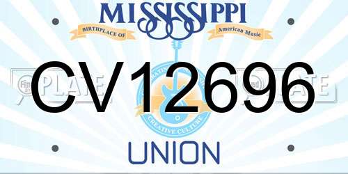 CV12696 Mississippi License Plate
