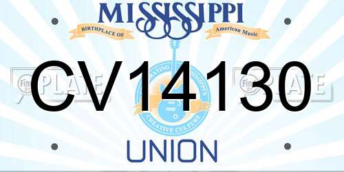 CV14130 Mississippi License Plate