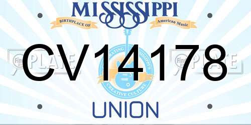 CV14178 Mississippi License Plate