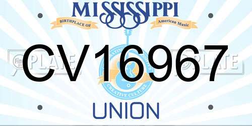 CV16967 Mississippi License Plate