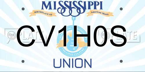 CV1H0S Mississippi License Plate