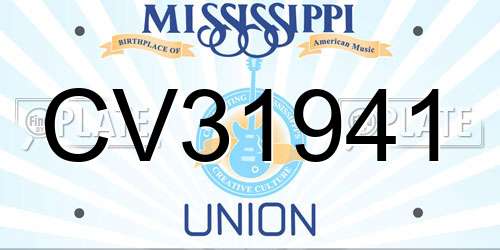 CV31941 Mississippi License Plate