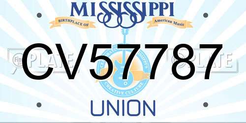CV57787 Mississippi License Plate