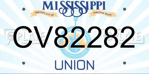 CV82282 Mississippi License Plate