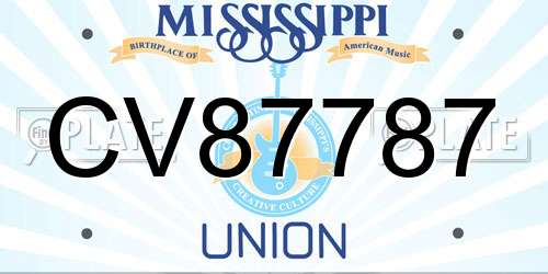 CV87787 Mississippi License Plate