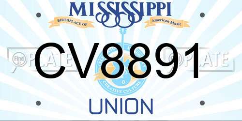 CV8891 Mississippi License Plate