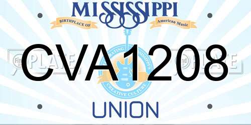 CVA1208 Mississippi License Plate