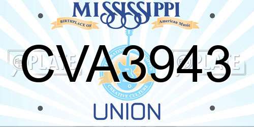 CVA3943 Mississippi License Plate