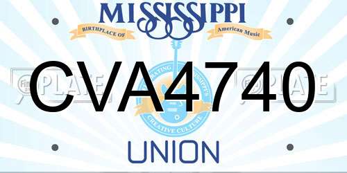 CVA4740 Mississippi License Plate