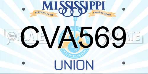CVA569 Mississippi License Plate