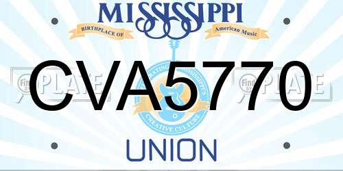 CVA5770 Mississippi License Plate