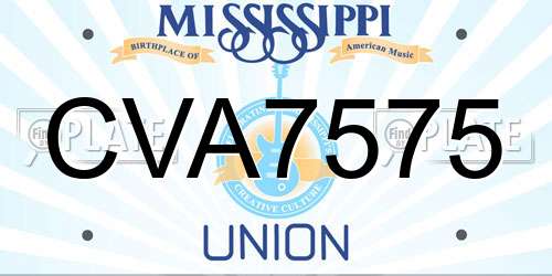 CVA7575 Mississippi License Plate