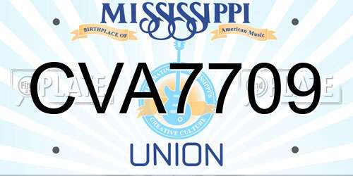 CVA7709 Mississippi License Plate
