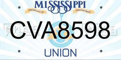 CVA8598 Mississippi License Plate