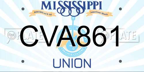 CVA861 Mississippi License Plate