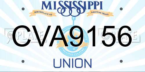 CVA9156 Mississippi License Plate