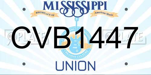 CVB1447 Mississippi License Plate
