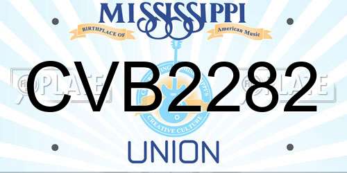 CVB2282 Mississippi License Plate
