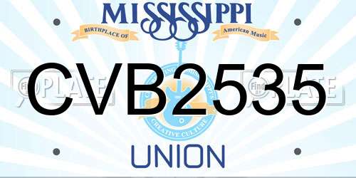 CVB2535 Mississippi License Plate