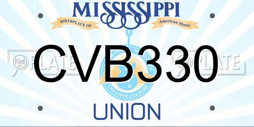 CVB330 Mississippi License Plate
