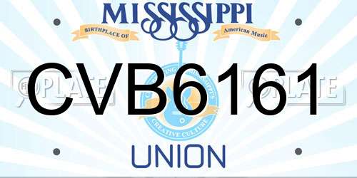CVB6161 Mississippi License Plate