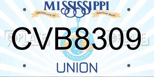CVB8309 Mississippi License Plate