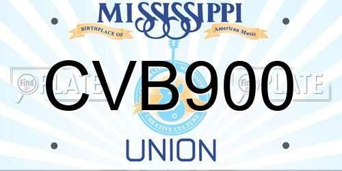 CVB900 Mississippi License Plate