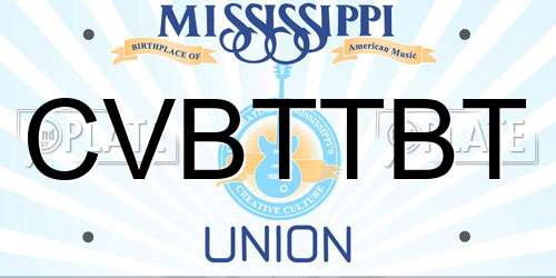 CVBTTBT Mississippi License Plate