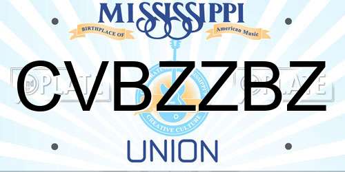 CVBZZBZ Mississippi License Plate