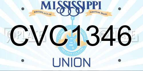 CVC1346 Mississippi License Plate