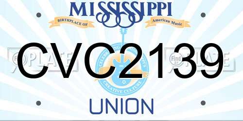 CVC2139 Mississippi License Plate