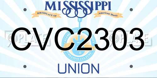 CVC2303 Mississippi License Plate