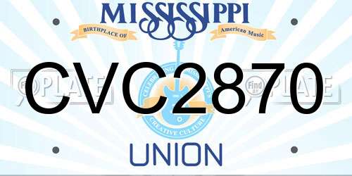 CVC2870 Mississippi License Plate